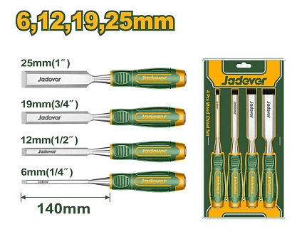 JDWC2204, Jadever, Набор стамесок 4шт, 6, 12, 19, 25мм.