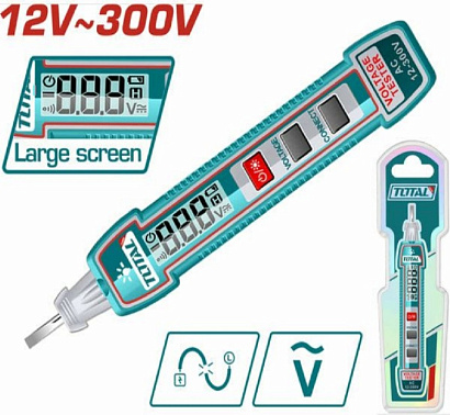 THTS33001 - "ТОТАL" Тестер напряжения цифровой AC 12-300V.