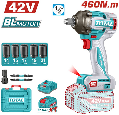 TIWLI42461 - "ТОТАL" Аккумуляторный гайковёрт 42V, 460N.m