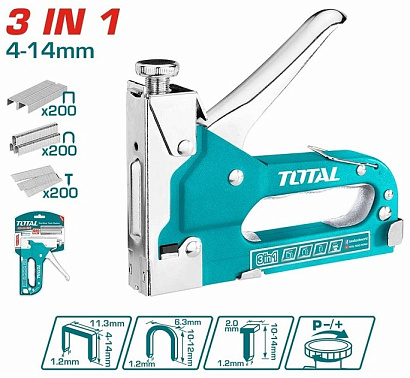 THT31143 - "ТОТАL" Пситолет скобозабивной 3в1