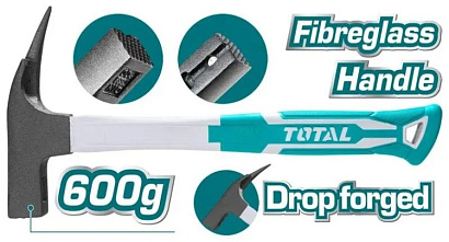 THTRH6006 - "ТОТАL" Молоток кровельщика магнитный 600гр.