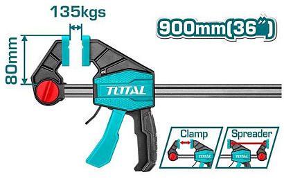 THT1346803 - "ТОТАL" струбцины тип пистолет 80х900мм