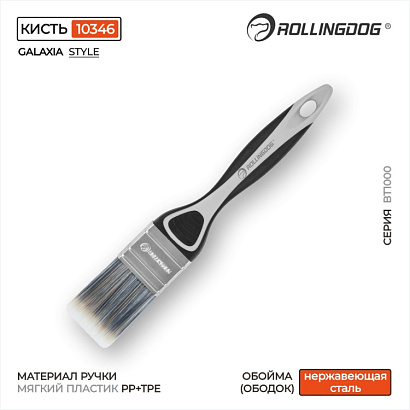 10346 - "Rollingdog" Кисть плоская 40 мм, 100% круглая полиэфирная нить