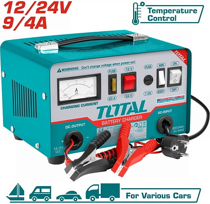 TBC1601 - "ТОТАL" Пуско-зарядное устройство 12/24V, входное напряжение 220-240V, частота 50/60 Гц.