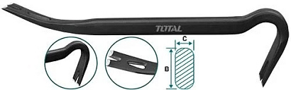 THT431242 - "TOTAL" лом гвоздодёр 600мм PRO