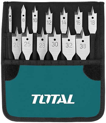 TACSD70131 - "TOTAL" Набор перьевых свёрел по дереву 13шт