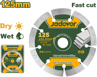 JDDC1K03, Jadever, Диск алмазный сухорез 125х22,2мм