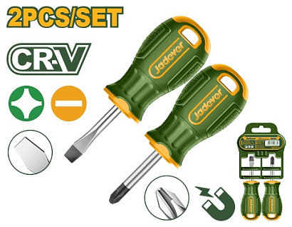 JDSS1202, Jadever, Набор отверток 2 шт. SL6,5*38 мм PH2*38 мм