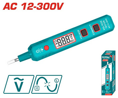 THT2930021 - "ТОТАL" Отвёртка индикаторная цифровая AC 12-300V.
