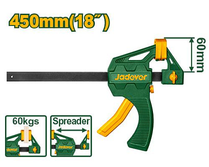 JDCP4318, Jadever, Струбцина тип пистолет 60х450мм.