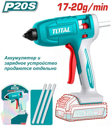 TGGLI2003 - "ТОТАL" Аккумуляторный клеевой пистолет 20V