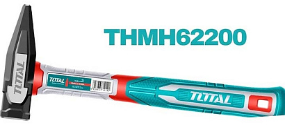 THMH62200 - "ТОТАL" Молоток кованный 200гр, углеродистая сталь 45, рукоятка стекловолокно.
