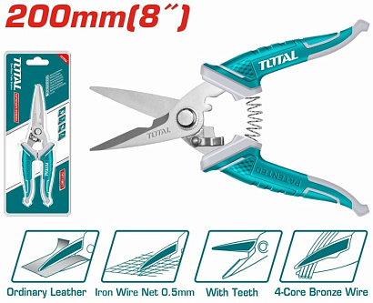 THT118871 - "ТОТАL" Ножницы электрика INDUSTRIAL 200мм.