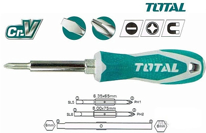 THT2506076 - "TOTAL" Отвёртка 6 в 1-м
PRO