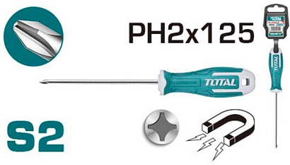 THT26PH2125 - "TOTAL" Отвёртка S2, PH2, Ø6,0mm, длинна 125mm.