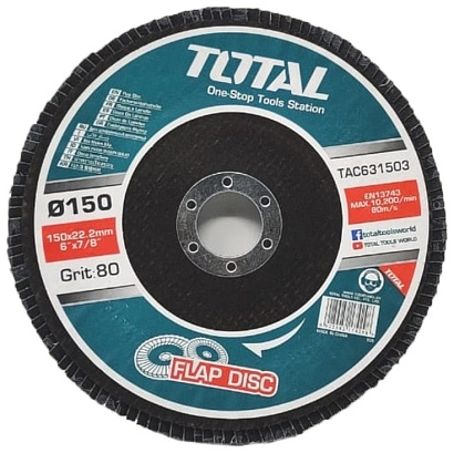 TAC631501 - "TOTAL" Круг абразивный лепестковый торцевой, P40, 150мм, 22мм.