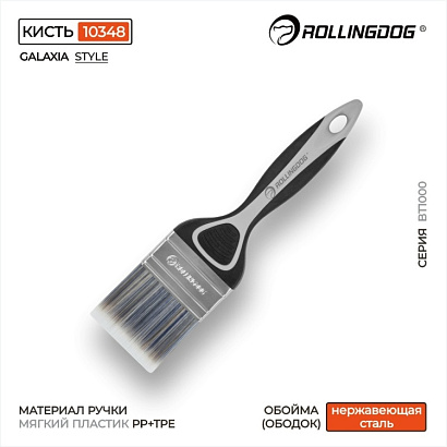 10348 - "Rollingdog" Кисть плоская 65 мм, 100% круглая полиэфирная нить