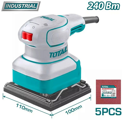 TF2241108 - "ТОТАL" Вибрационная шлифмашина 240Вт, 110x100мм.